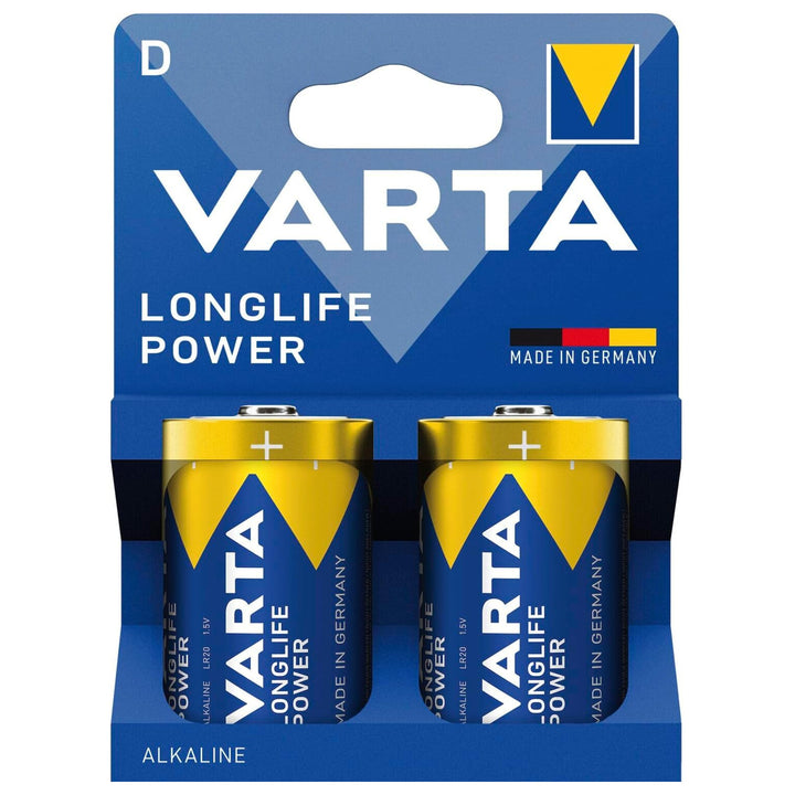 VARTA Longlife Power, 2 alkaline batteries, size D / R20, 1.5V