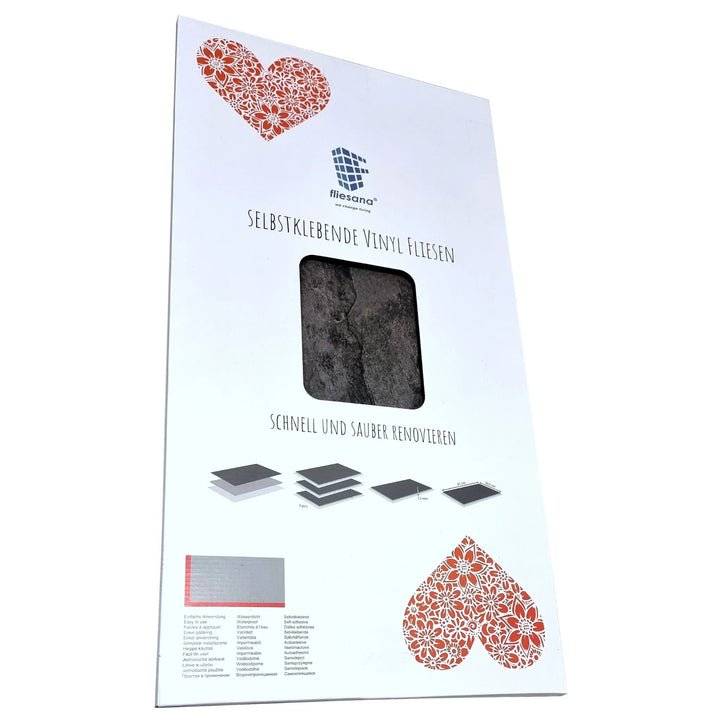 Fliesana zelfklevende wand- en vloertegels, set van 3, waterbestendig, natuursteendessin (leisteen)