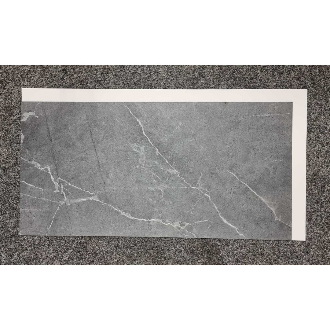 Self-adhesive tiles for wall floor Fliesana, set of 3 pieces, waterproof, natural stone pattern, dark gray color