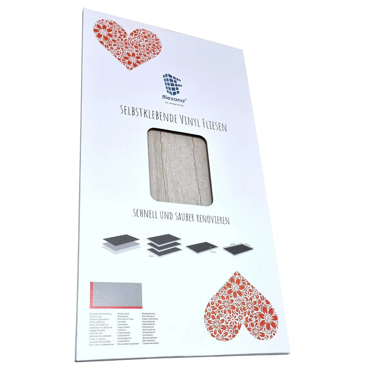 Fliesana zelfklevende wand- en vloertegels, set van 3, waterbestendig, natuursteenpatroon (cliff)