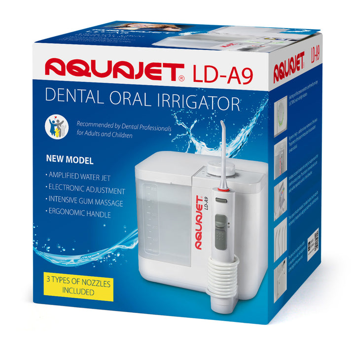 Aquajet irrigator, electronic control, 500ml container, 4 tips, LD-A9