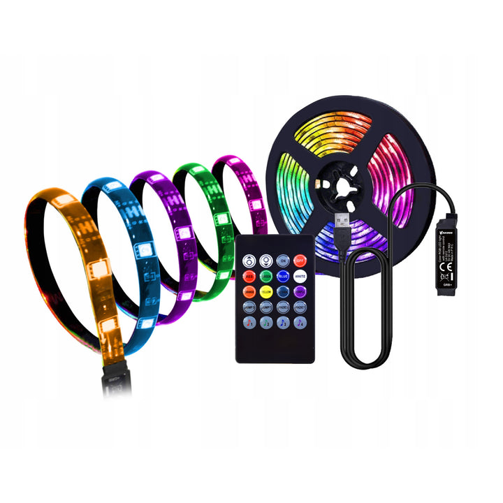 Vakoss RGB LED strip, for TV backlighting, sound controlled, remote control, LA-C612