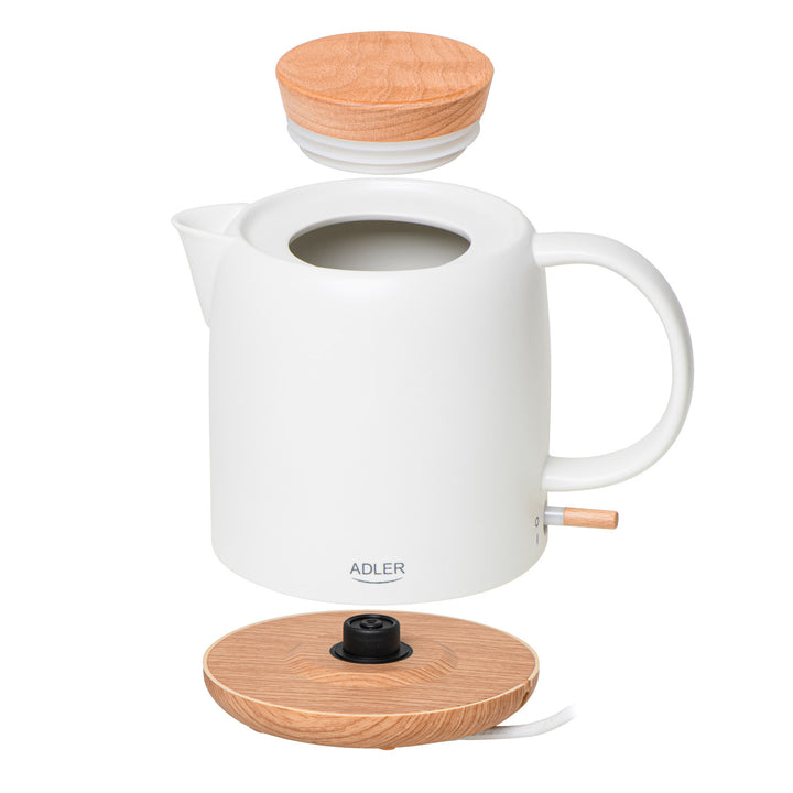 Ceramic electric kettle 1.0L, 1200W, ecru, Adler AD 1304