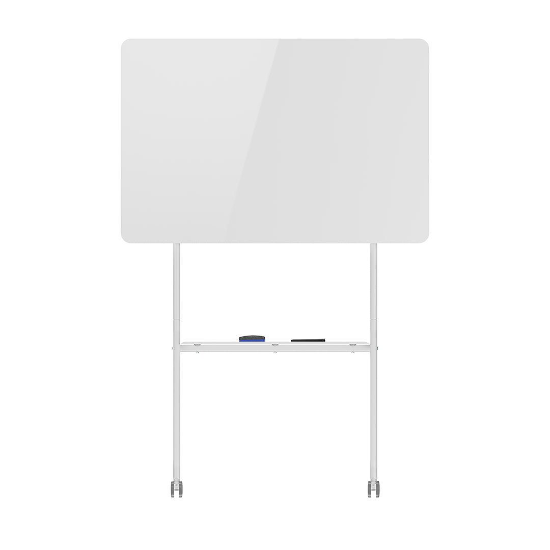 Ergo Office mobile dry erase board, horizontal orientation, white, single sided, with shelf, board dimensions 1190x790mm, ER-306