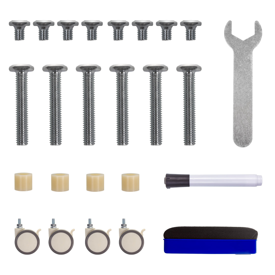 Ergo Office mobile dry erase board, horizontal orientation, white, single sided, with shelf, board dimensions 1190x790mm, ER-306