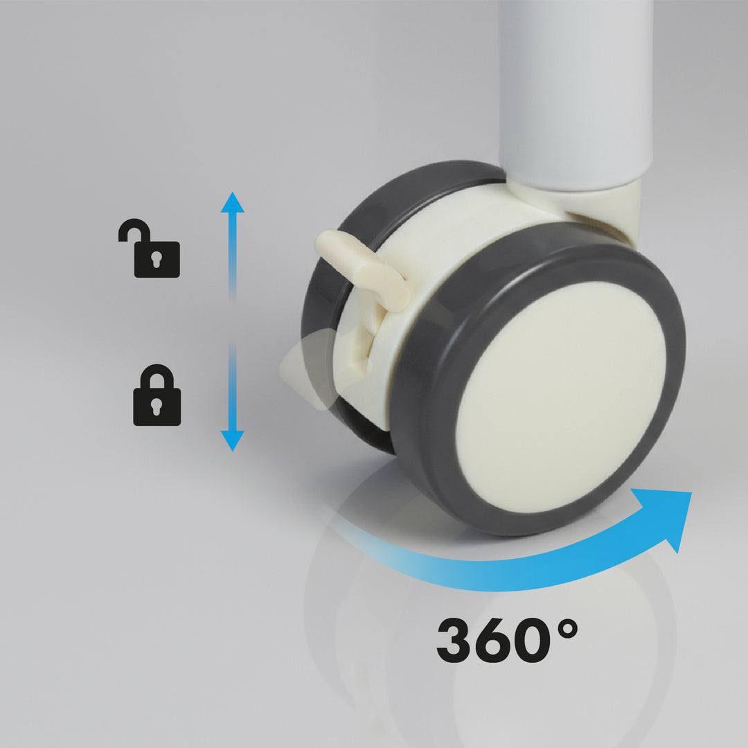 Ergo Office mobile dry erase board, horizontal orientation, white, single sided, with shelf, board dimensions 1190x790mm, ER-306
