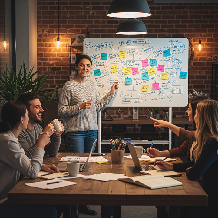 Ergo Office mobile dry erase board, horizontal orientation, white, single sided, with shelf, board dimensions 1190x790mm, ER-306