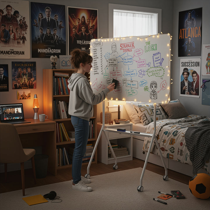 Ergo Office mobile dry erase board, horizontal orientation, white, single sided, with shelf, board dimensions 1190x790mm, ER-306