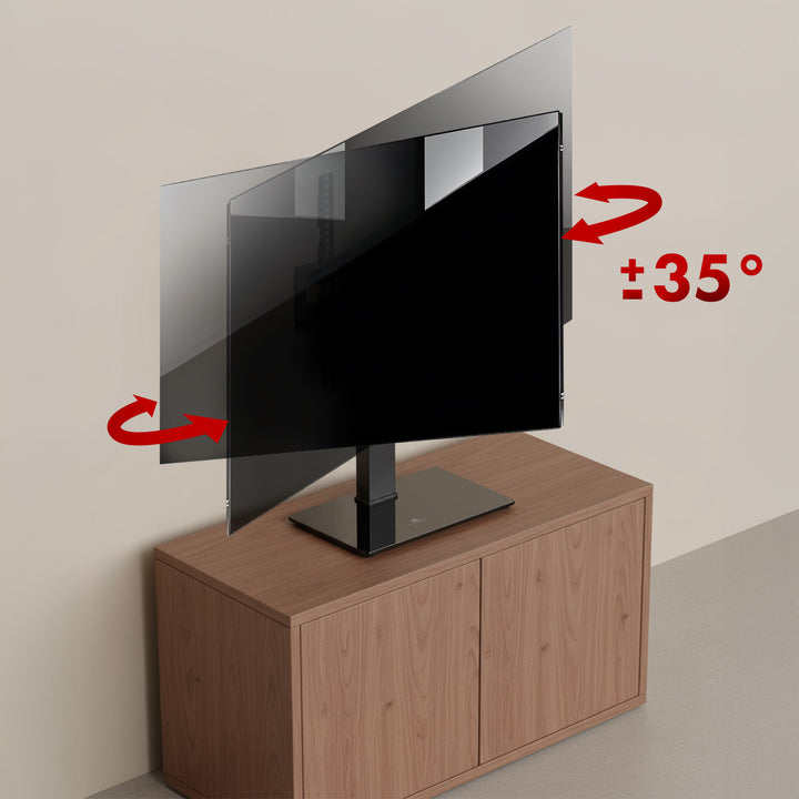 Universal-TV-Ständer Maclean, für RTV-Schrank, Ständer, max. 40kg, max. VESA 400x400, Höhen- und Winkelverstellung, für TV-Geräte 32-65", MC-1240