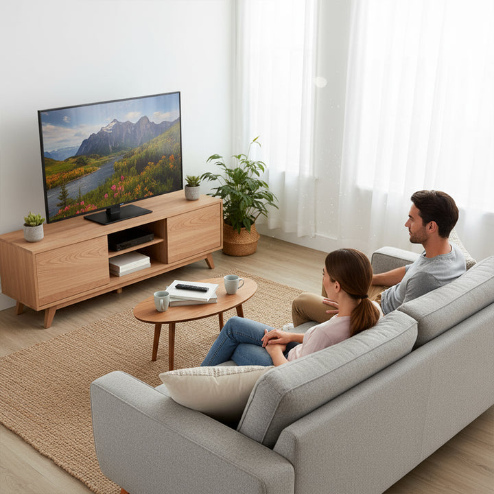 Universal-TV-Ständer Maclean, für RTV-Schrank, Ständer, max. 40kg, max. VESA 400x400, Höhen- und Winkelverstellung, für TV-Geräte 32-65", MC-1240