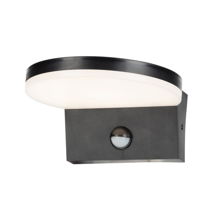 Rabalux outdoor wall lamp, motion sensor, 9W, black, Batida