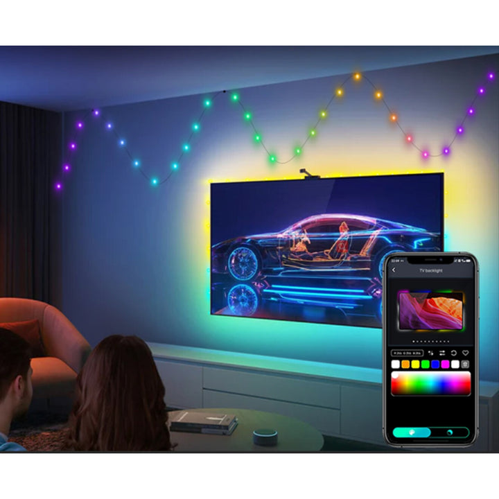 Rabalux outdoor lighting, RGB LED string, IP44, Wi-Fi, Bluetooth, Biri