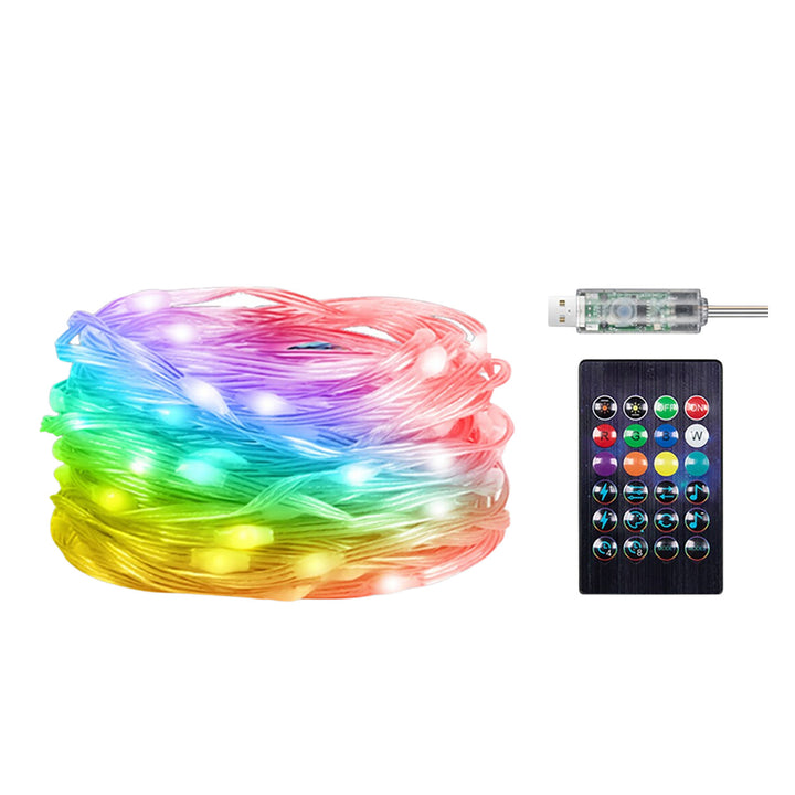 Rabalux outdoor lighting, RGB LED string, IP44, Wi-Fi, Bluetooth, Biri