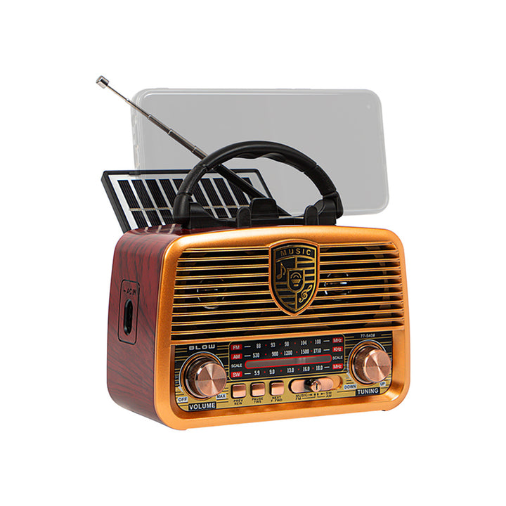 BLOW RA10 solar analog AM/FM BT portable radio retro style