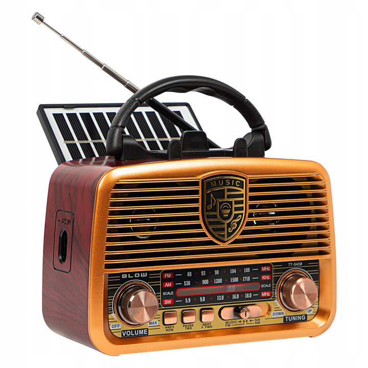 BLOW RA10 solar analog AM/FM BT portable radio retro style