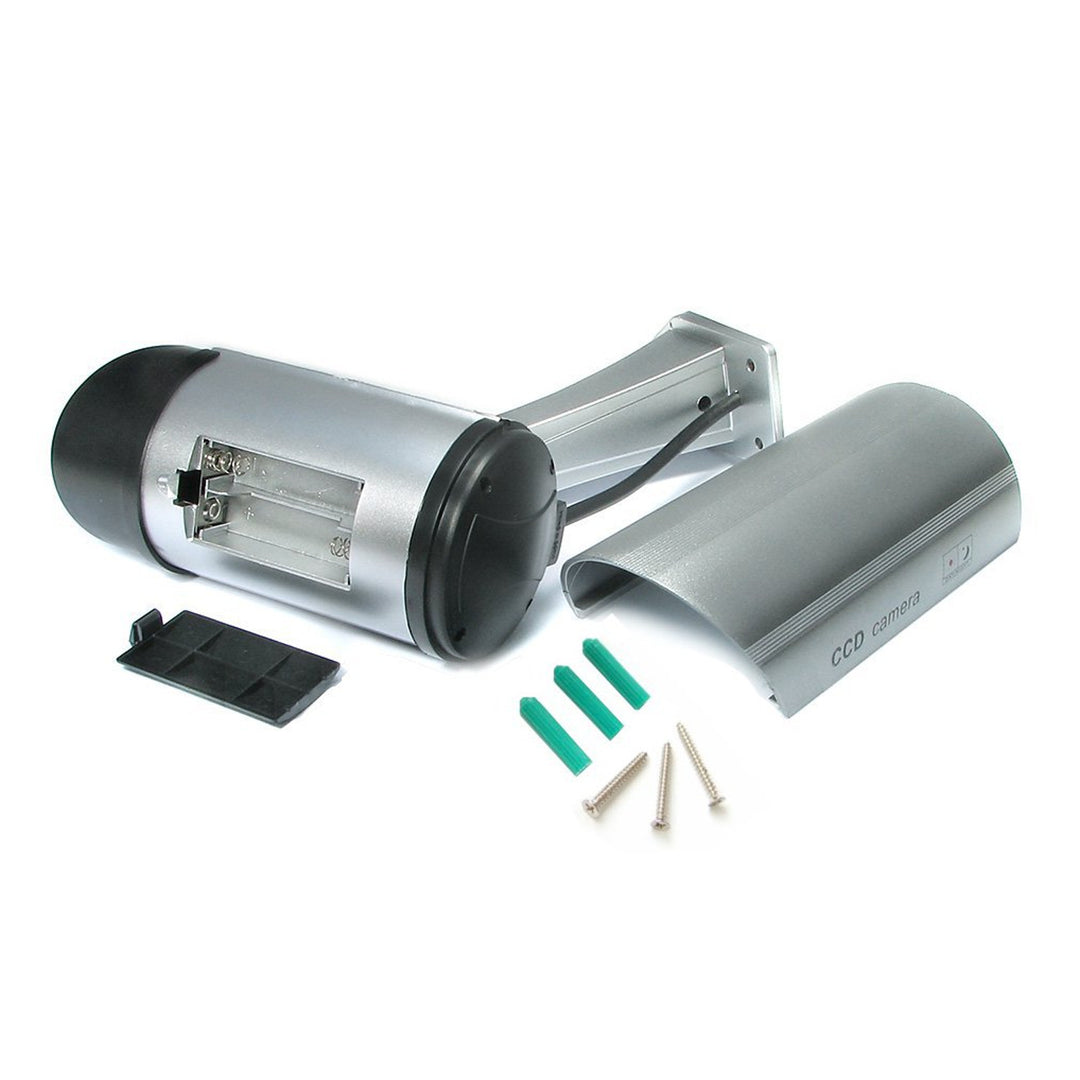 Dummy camera met knipperende LED IR1100 S IR voor buiten, zilver, 2 stuks