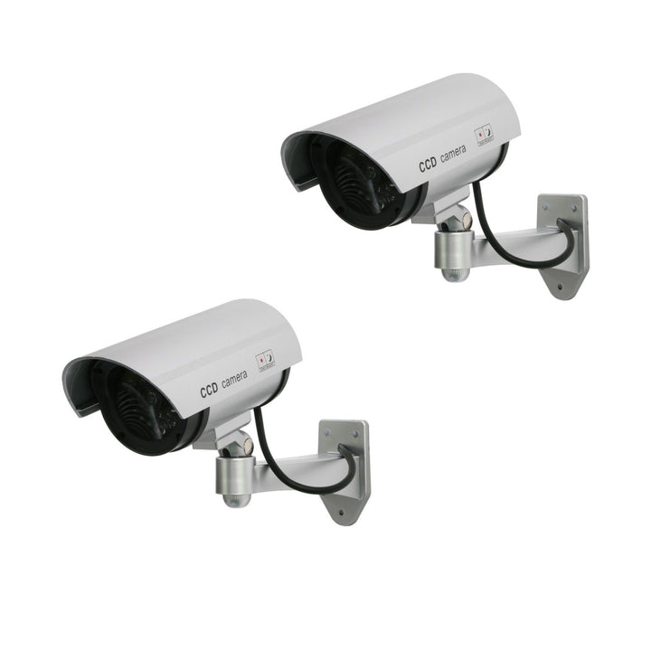 Dummy camera met knipperende LED IR1100 S IR voor buiten, zilver, 2 stuks
