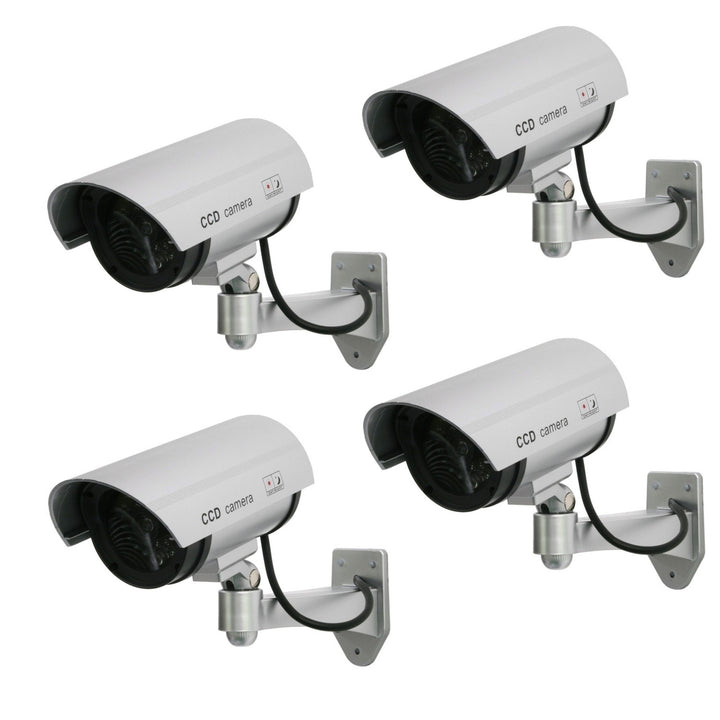 Dummy camera met knipperende LED IR1100 S IR voor buiten, zilver, 4 stuks