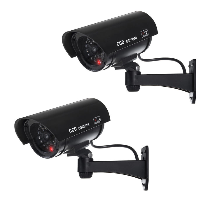 Dummy camera with flashing LED IR1100 B IR outdoor, black, 2 pieces