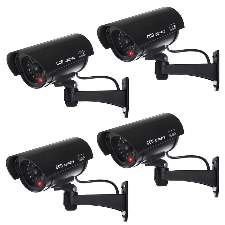 Dummy camera met knipperende LED IR1100 B IR voor buiten, zwart, 4 stuks