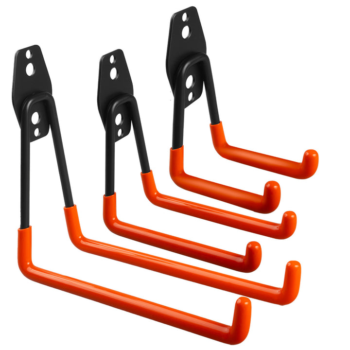 Soporte de pared para garaje Maclean, para neumáticos, herramientas de jardín, escalera, mangueras. acero, carga máxima 70kg, MC-442 + MC-443 carga máxima 50kg + MC-444 carga máxima 25kg