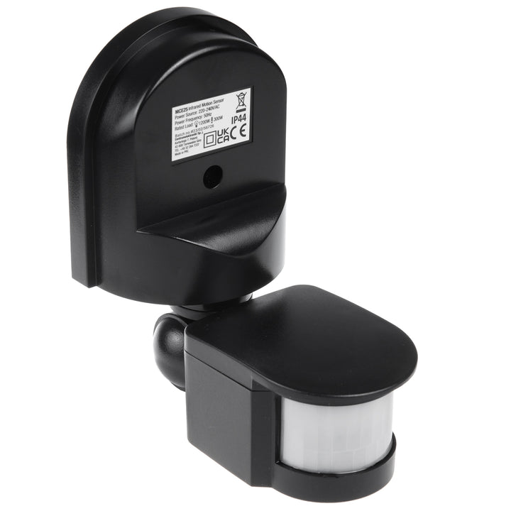 Maclean Sensor de movimiento y crepuscular de pared, 180°, max. 1200W, blanco y negro, MCE25