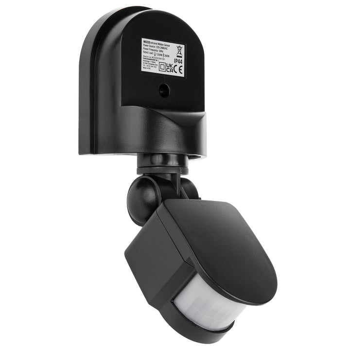 Maclean Sensor de movimiento y crepuscular de pared, 180°, max. 1200W, blanco y negro, MCE25