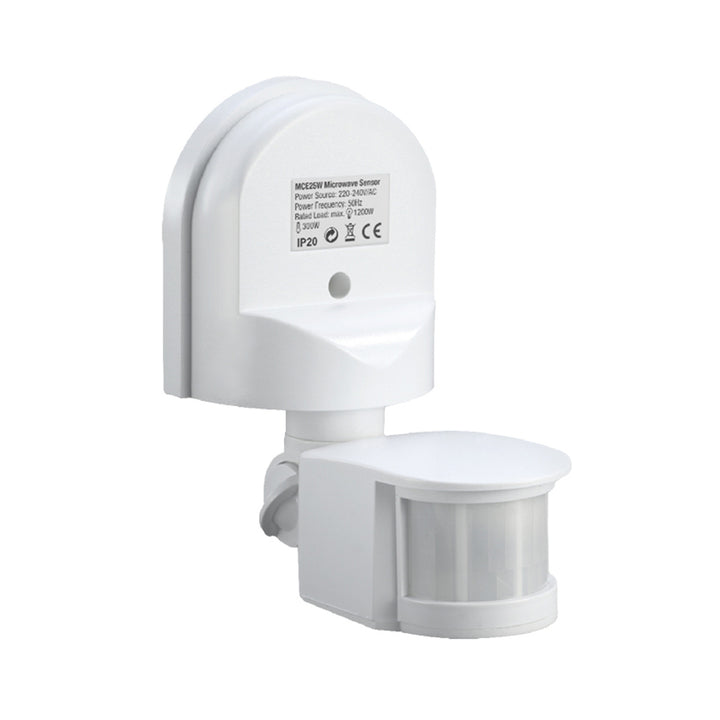 Maclean Sensor de movimiento y crepuscular de pared, 180°, max. 1200W, blanco y negro, MCE25