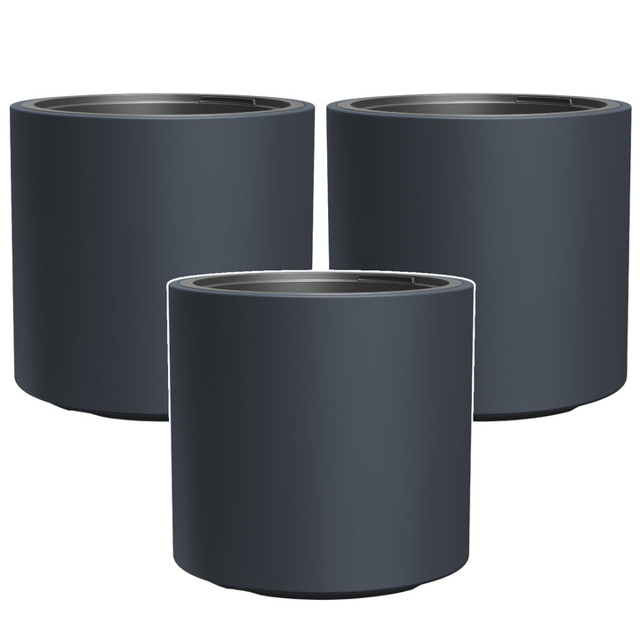 Prosperplast flower pot, with insert, height 29cm, anthracite, Heos, 2 pieces