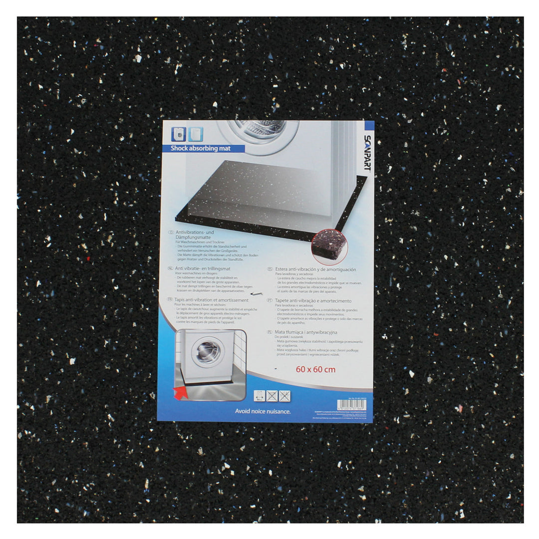 Scanpart Alfombra antivibraciones bajo electrodomésticos, Hecha de caucho, 60x60cm