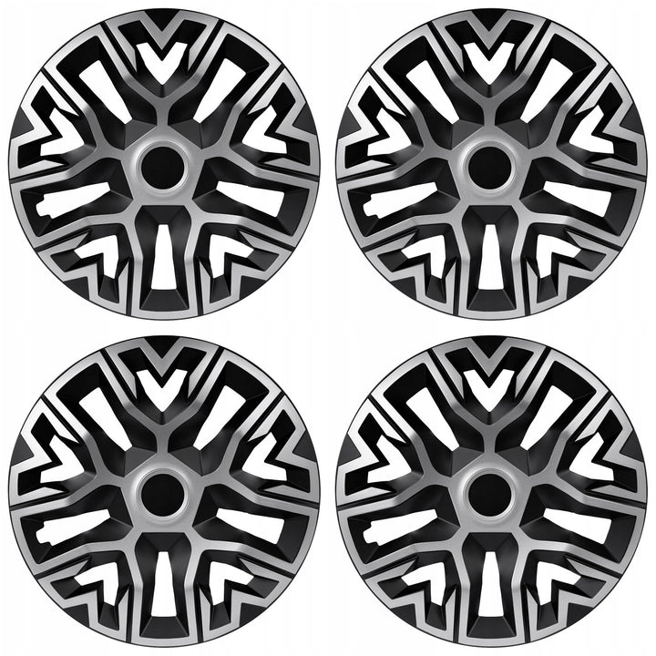 Universal hubcaps 14'' NRM The Best Bicolor silver and black 4 pieces
