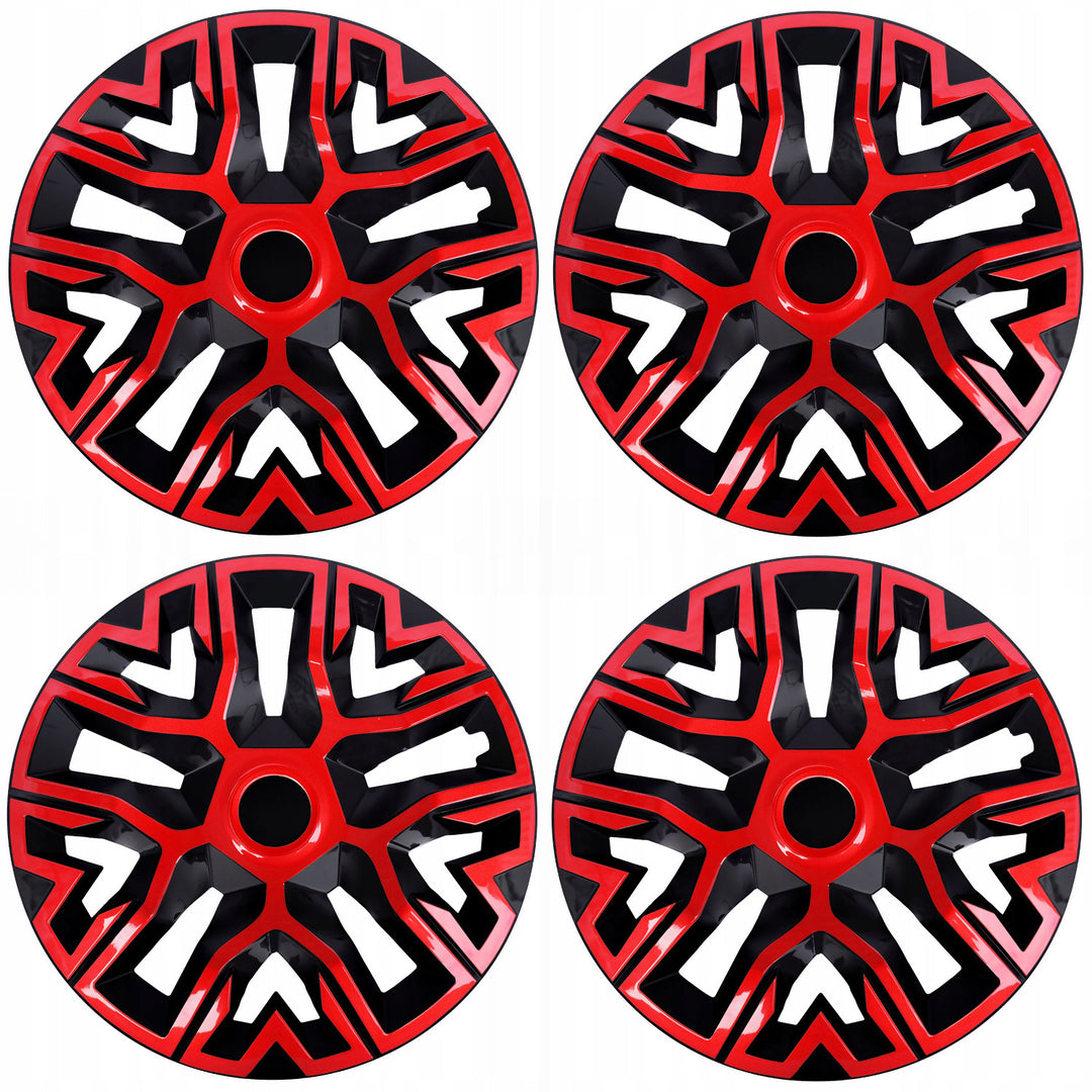 Red Hub Cap Universal hubcaps 14'' NRM The Best Bicolor red-black 4 pieces ...