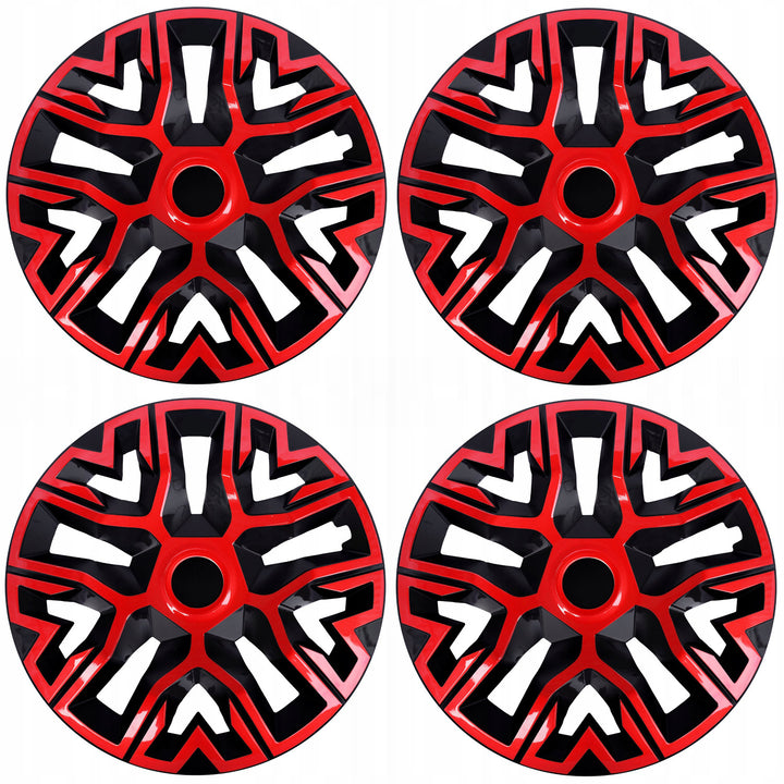 Universal hubcaps 15'' NRM The Best Bicolor red-black 4 pieces wheel trims