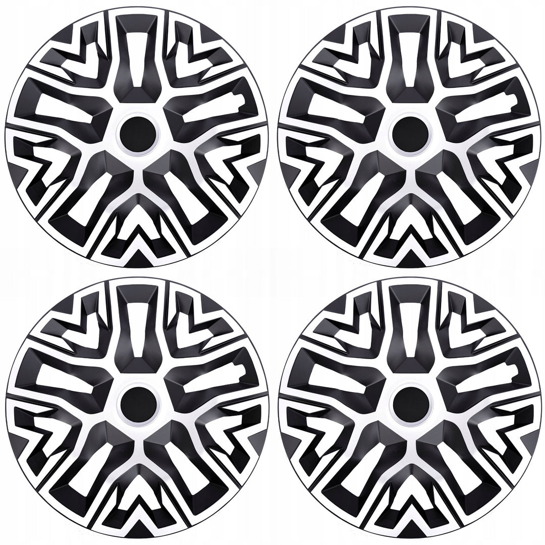 Universal hubcaps 14'' NRM The Best Bicolor white and black 4 pieces