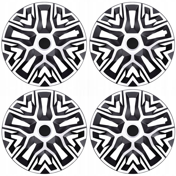 Universal hubcaps 14'' NRM The Best Bicolor white and black 4 pieces