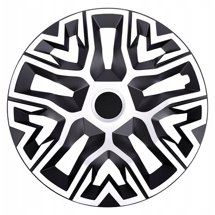 Universal hubcaps 14'' NRM The Best Bicolor white and black 4 pieces