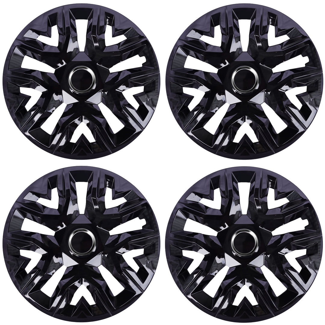 Universal hubcaps 14'' NRM Perfecto black lacquered 4 pieces