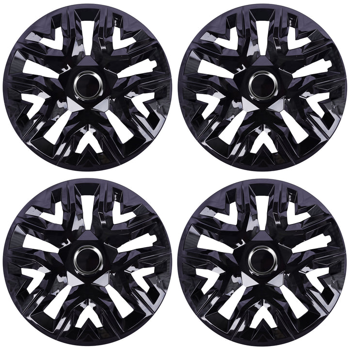 Universal hubcaps 16'' NRM Perfecto black lacquered 4 pieces