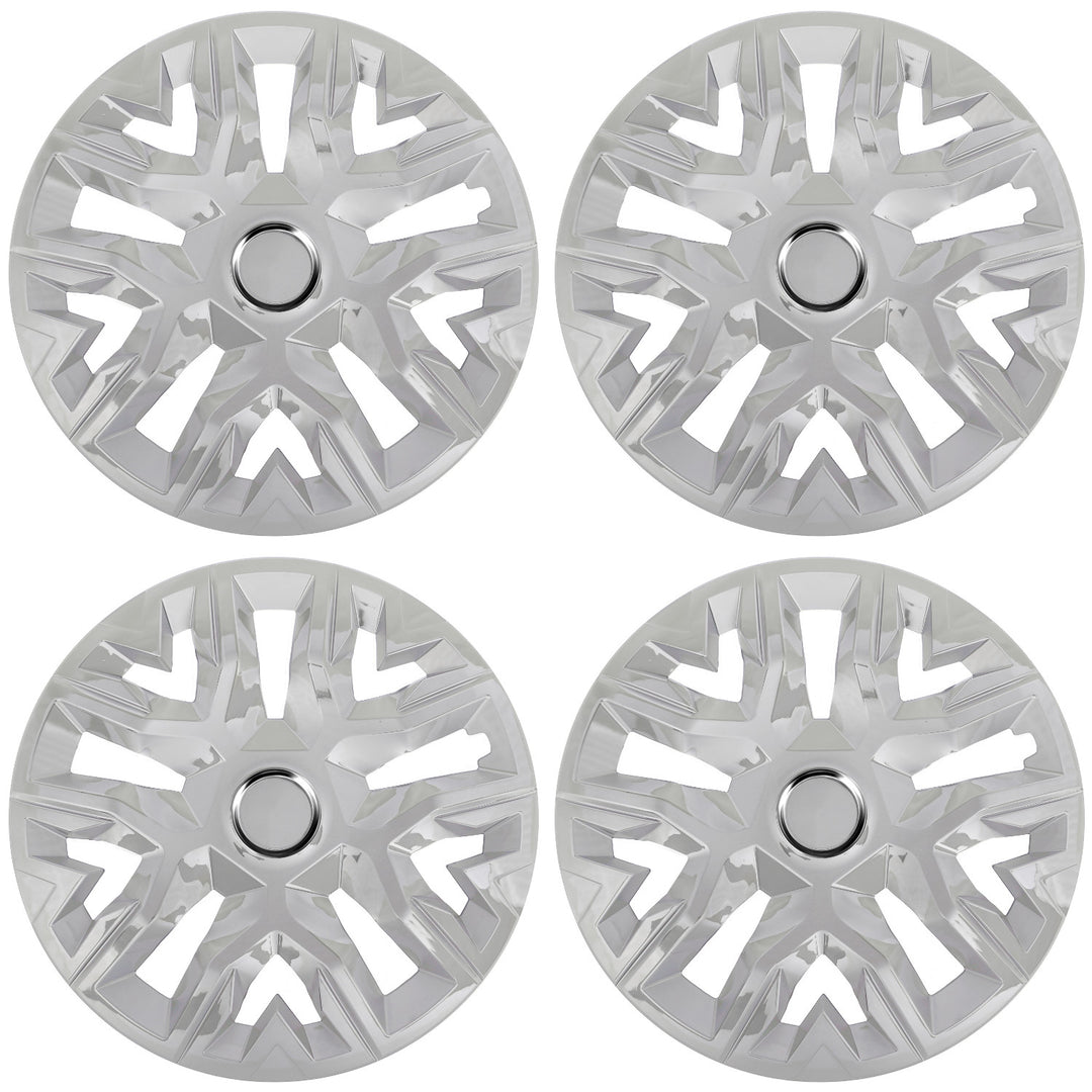 Universal hubcaps 15'' NRM Perfecto silver lacquered 4 pieces wheel trims