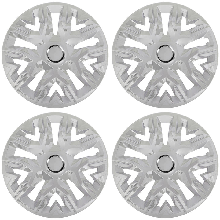 Universal hubcaps 15'' NRM Perfecto silver lacquered 4 pieces wheel trims