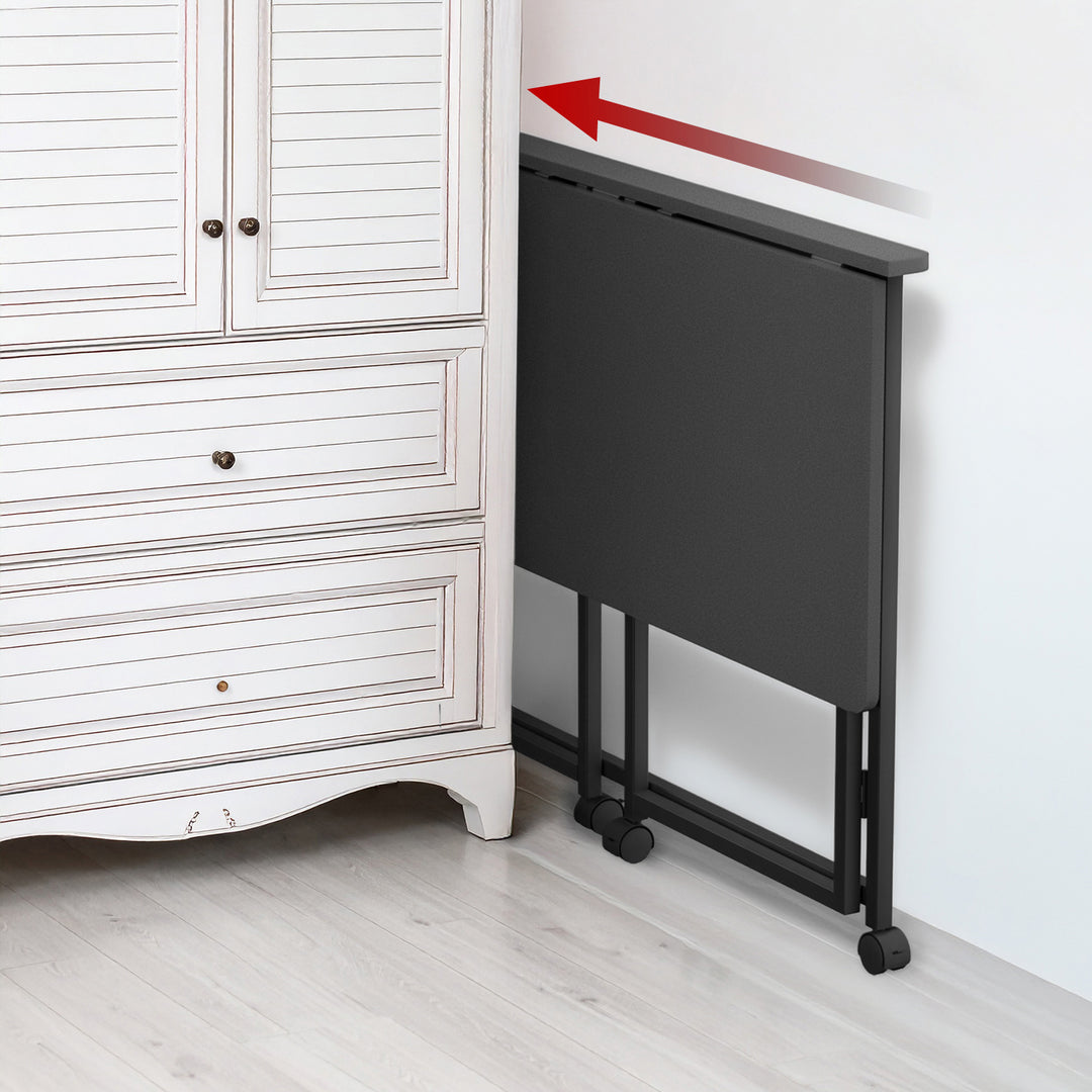 Maclean Klapptisch, schwarz, mobil, Platte 100x50cm, max. 50kg, MC-1250 B