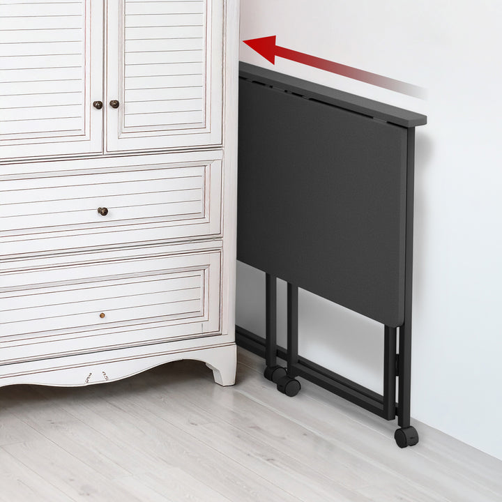 Maclean Klapptisch, schwarz, mobil, Platte 100x50cm, max. 50kg, MC-1250 B