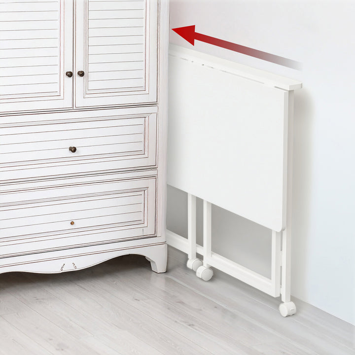 Maclean folding table desk, white, mobile, top 100x50cm, max. 50kg, MC-1250 W