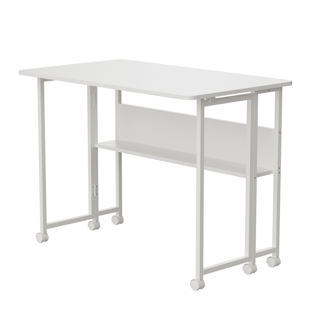 Maclean Klapptisch, weiß, fahrbar, Platte 100x58cm, max. 50kg, MC-126 W