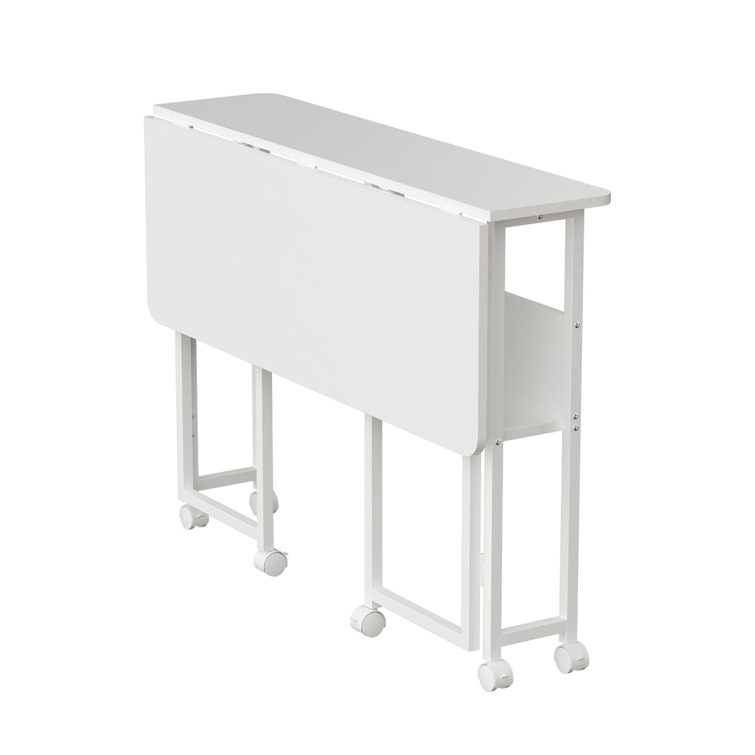 Maclean Klapptisch, weiß, fahrbar, Platte 100x58cm, max. 50kg, MC-126 W