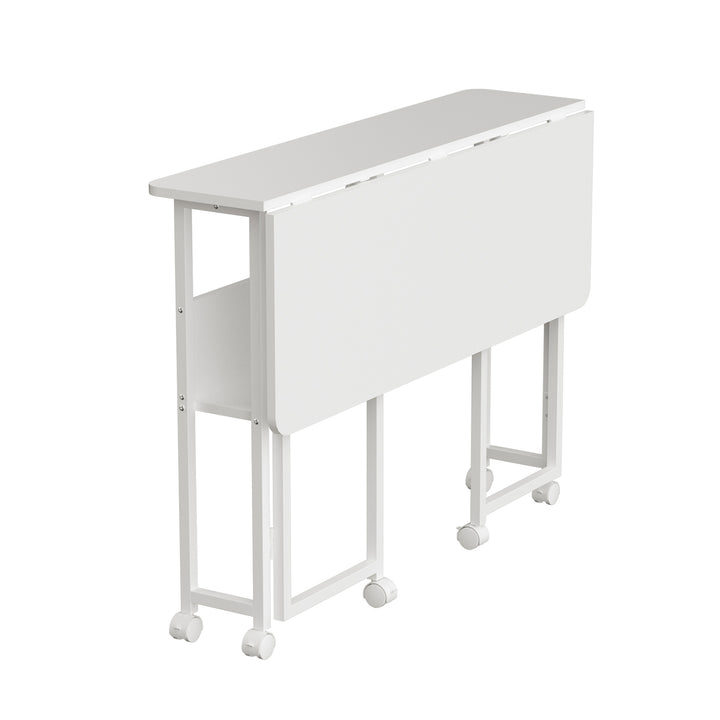 Maclean Klapptisch, weiß, fahrbar, Platte 100x58cm, max. 50kg, MC-126 W