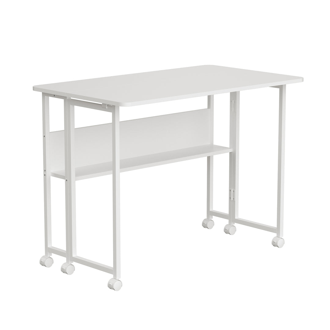 Maclean Klapptisch, weiß, fahrbar, Platte 100x58cm, max. 50kg, MC-126 W