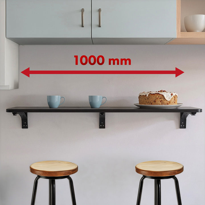 Maclean Klappregal/Aufsatz, schwarz, 100x40 cm, max 50 kg, MC-128 B