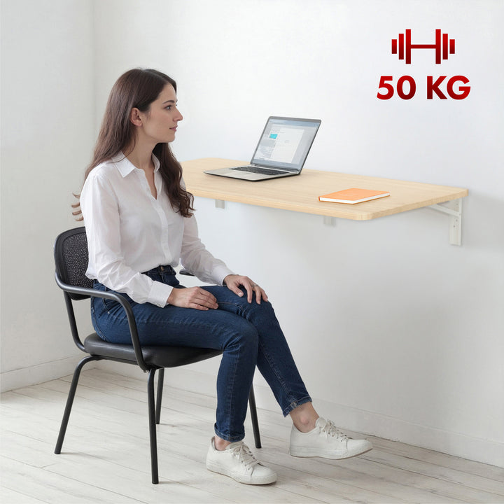 Maclean folding shelf/top, light wood color, 100x40cm, max. 50 kg, MC-128 WD