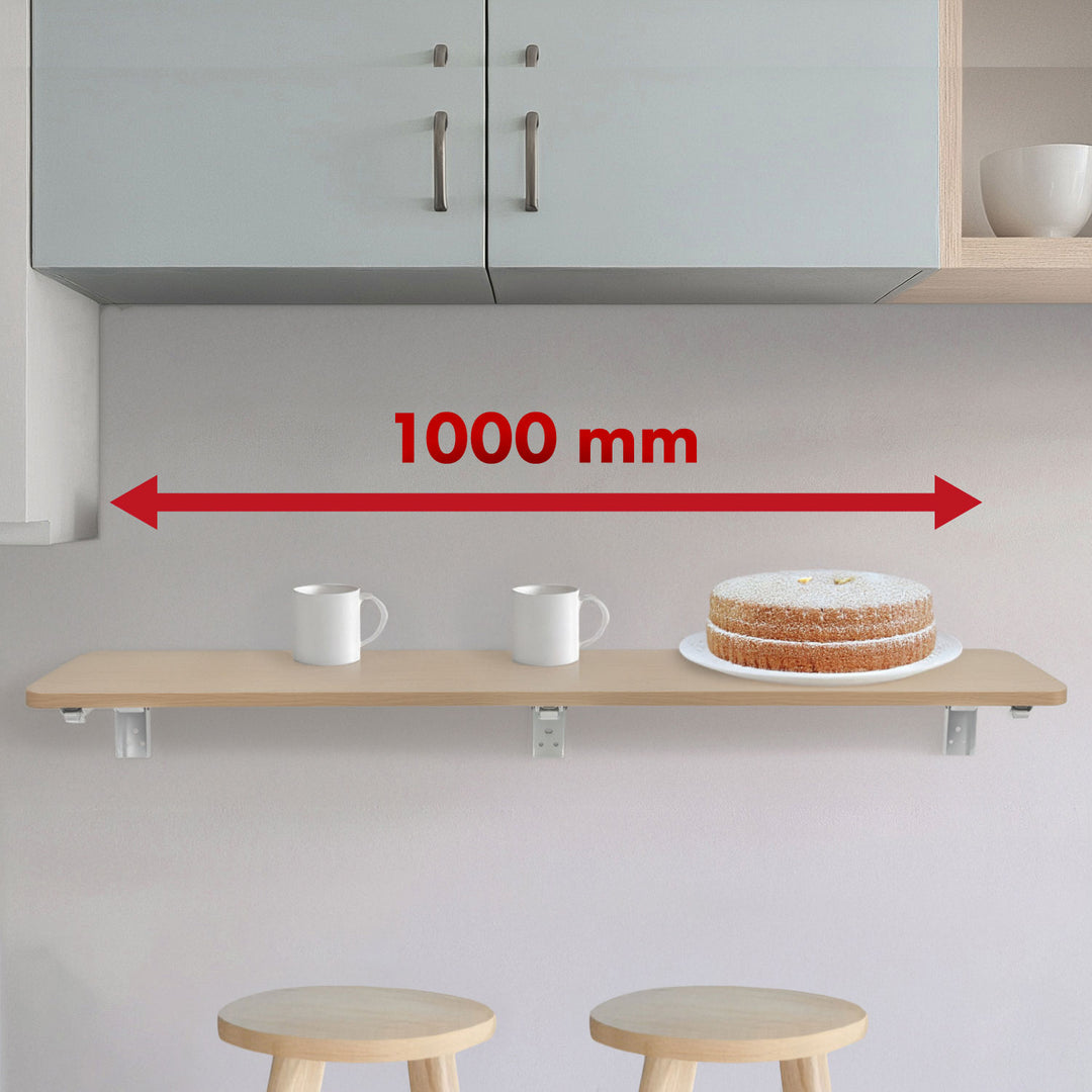 Maclean folding shelf/top, light wood color, 100x40cm, max. 50 kg, MC-128 WD